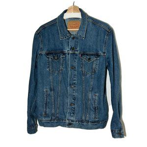 Levi’s Denim Blue Jean Trucker Jacket Men’s Large 72334 Red Tab
